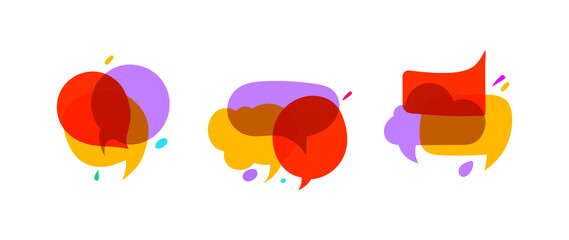 Collection of speech bubbles and dialog balloons Doodle Hand drawn vector collection.