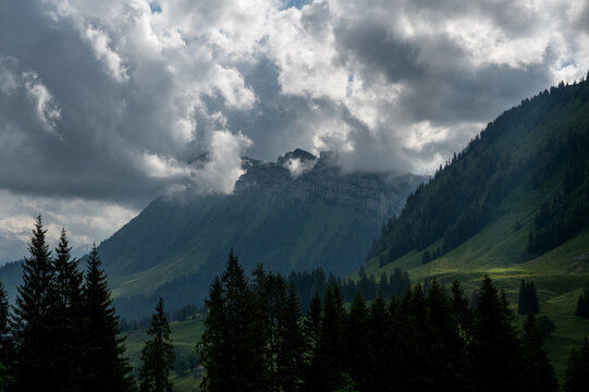 rain clouds at Hogant on a rainy summer day