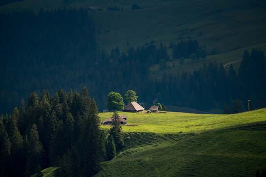 lonely farm house in the remote hills of Emmental at Eriz