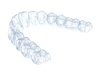 Invisalign braces or invisible retainer. Medically accurate dental 3D illustration