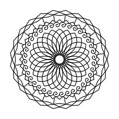 Fototapeta premium Swirl infinity circle vector mandala coloring book