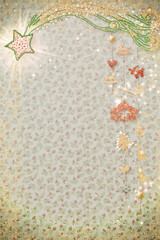 Christmas cards, Dethlehem Star copy space.