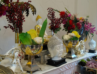A picture of lord budha with selective focus