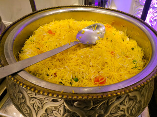 A picture of fry rice with selective focus