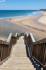 The boardwalk stairs that lead down to port noarlunga beach in south australia on november 30th 2020