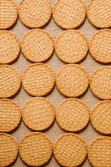Biscuit pattern and background for design. Top view.	