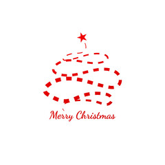 Merry Christmas Logo On White Background. Vector Illustration