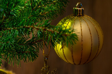 Christmas tree with bright lights