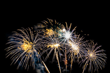 Abstract colorful firework display for celebration anniversary