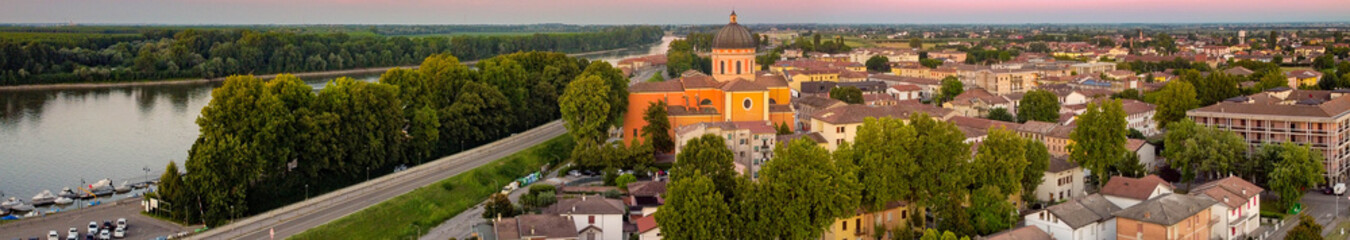 Aerial view of Boretto town, italy
