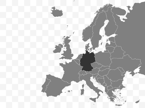 Fototapeta Germany on Europe map vector. Vector illustration.