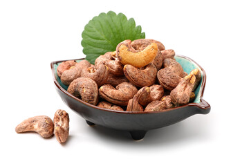 cashew nuts on white background 