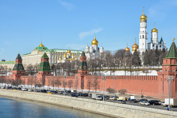 Obraz premium The Moscow Kremlin and the embankment.