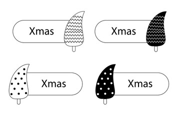 New year concept illustration. Cricut Christmas tree elements. Web design button. 