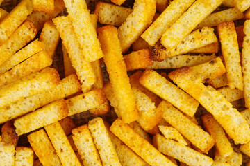 Salted wheat bread crusts background