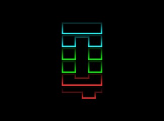 Q letter font logo, Rgb color vector design. Dynamic split red, green, blue color on black background. For social media,design elements, creative poster, web template and more