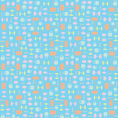 Weightlifting Seamless Pattern