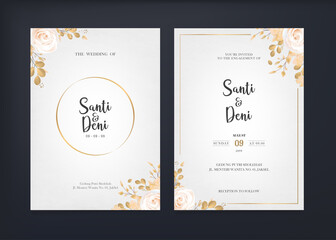 Beautiful Wedding Invitation Card Templates with Gold Theme