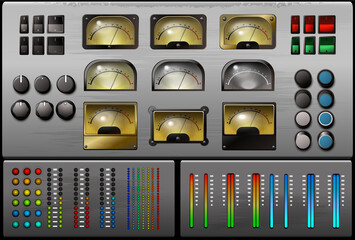 A set of elements for the equalizer. Vector.