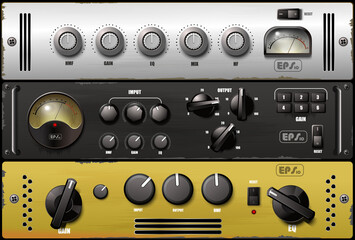 Realistic virtual equalizers and compressors. Vector.