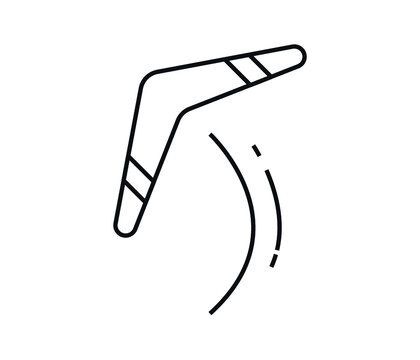 Boomerang silhouette illustration on the white background. Vector illustration