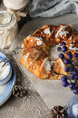 Homemade Christmas cake. Pie for the festive table