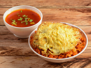 Triple Schezwan Fried Rice is a lip smacking complete meal combination of Rice, chicken,egg and...