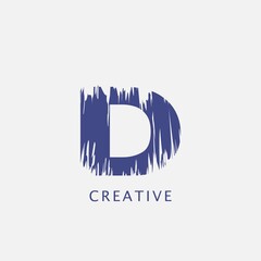Letter D Abstract Brush Stroke Logo design. Classy monogram Paint Logo Letter Icon with Elegant brush shape Design.
