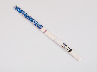 Pregnancy test medicine on the white