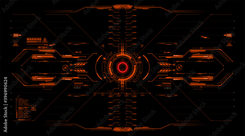Leinwandbilder futuristic frame for target screen and border aim control panel hud, gui, ux interface screen design