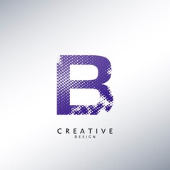 Abstract Halftone Initial Letter B Logo icon, design concept abstract techno halftone shape with letter B logo icon