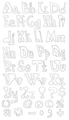 ABC alphabet letters signs symbols lines for decorating booklets, brochures, stands, leaflets,  web sites, sites, gadgets, souvenirs, packaging design, invitation, wrapping.