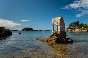 Oratory St Guirec in Ploumanach on a sunny day in summer