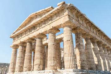 Archaeological site of Paestum , Temple of Neptune, Campania, Italy
