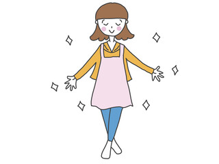 料理　調理する女の子