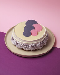 Cake on a bright background. Cake and cakes for tea or coffee. Bright new year images