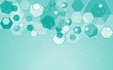 Abstract hexagon and technology background. Abstract background for technology wallpaper and banner. Useful for brochure, layout and technology backdrop. Abstract background vector