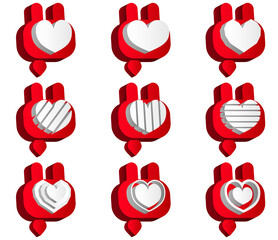 Social media buttons with rabbit ears