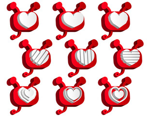 Social media buttons with alien ears set