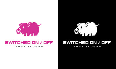 Ilustration vector graphic of Cartoon pig cute smile and sit icon.