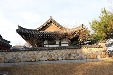 Obraz premium Late autumn scenery of Jinju Castle of Korea