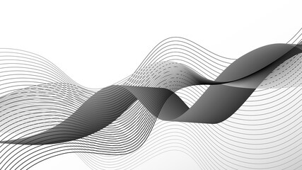 Abstract background with gray halftones.Vector dynamic wave. EPS 10