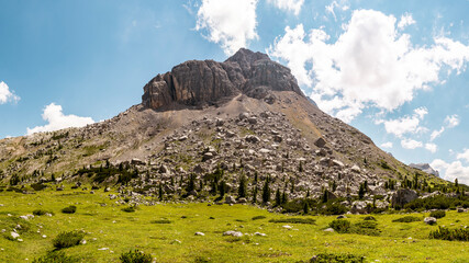 Beautiful Mountain landscape at the Dolomites, Trentino Alto Adige, South Tyrol in Italy.