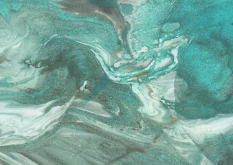 Obraz premium Zielono turkusowe kamienno marmurowe tło i tekstura.