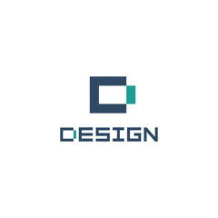 Geometric letter D flat cartoon style vector logo concept. Room scheme isolated icon on white background. Architecture monogram for business and developing startup