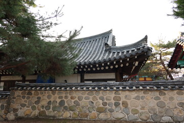 Fototapeta premium Late autumn scenery of Jinju Castle of Korea