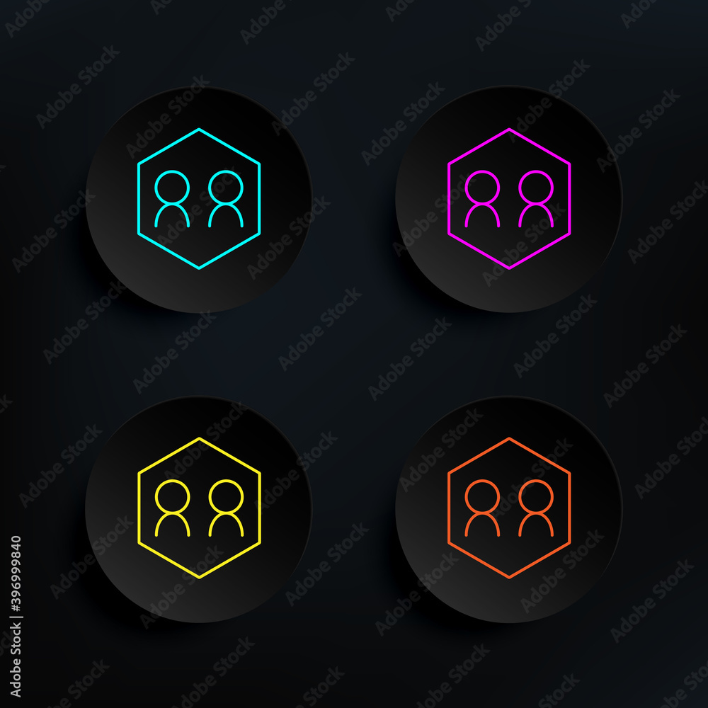 Poster users communication dark badge color set icon. simple thin line, outline vector of web icons for ui 