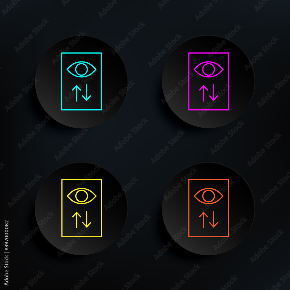 Poster view statistics dark badge color set icon. simple thin line, outline vector of web icons for ui and 