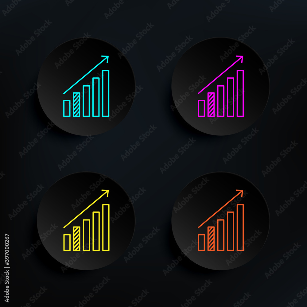 Poster statistics up arrow dark badge color set icon. simple thin line, outline vector of web icons for ui 
