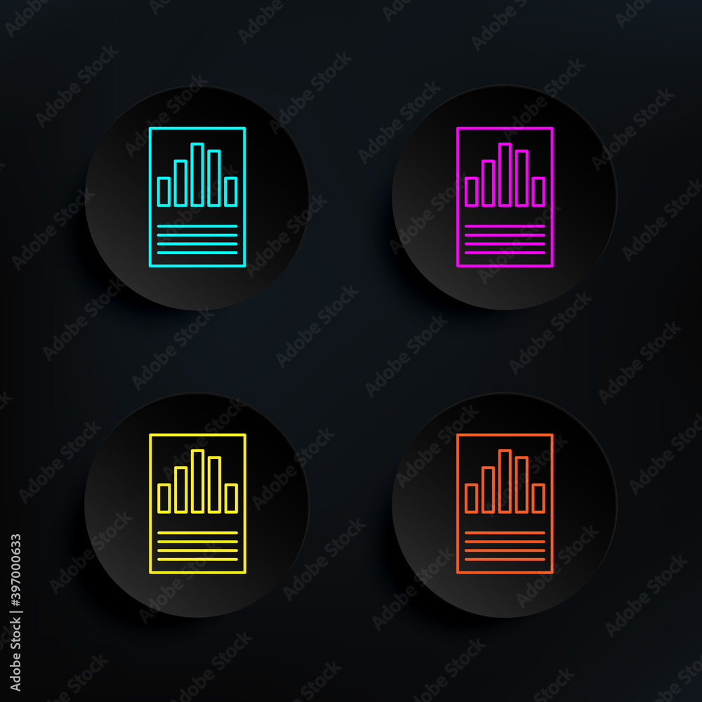 Poster statistics paper dark badge color set icon. simple thin line, outline vector of web icons for ui and